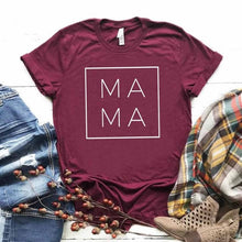 Load image into Gallery viewer, Mama Square Women tshirt Cotton Casual Funny t shirt Gift For Lady Yong Girl Top Tee 6 Color Drop Ship S-807