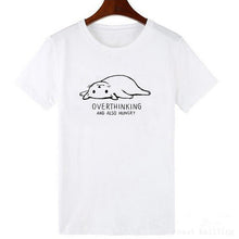 Load image into Gallery viewer, Vestido t-shirt Korean version solid color white style wild cute letter shirt printing series polyester short-sleeved dress coat