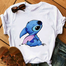 Load image into Gallery viewer, Women's Fashion T-Shirt Lilo Stitch Harajuku Kawaii Tshirts Lovely Cartoon Female Printed Casual T Shirt Cute  Casual Tops