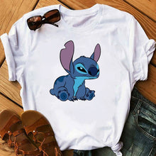 Load image into Gallery viewer, Women's Fashion T-Shirt Lilo Stitch Harajuku Kawaii Tshirts Lovely Cartoon Female Printed Casual T Shirt Cute  Casual Tops