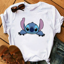 Load image into Gallery viewer, Women's Fashion T-Shirt Lilo Stitch Harajuku Kawaii Tshirts Lovely Cartoon Female Printed Casual T Shirt Cute  Casual Tops
